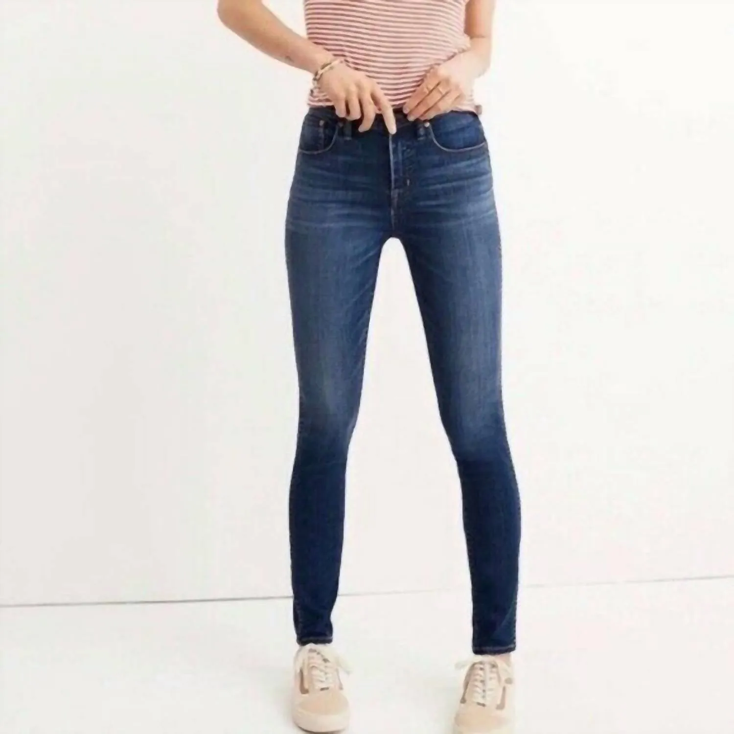 10" High-Rise Skinny Jeans In Blue