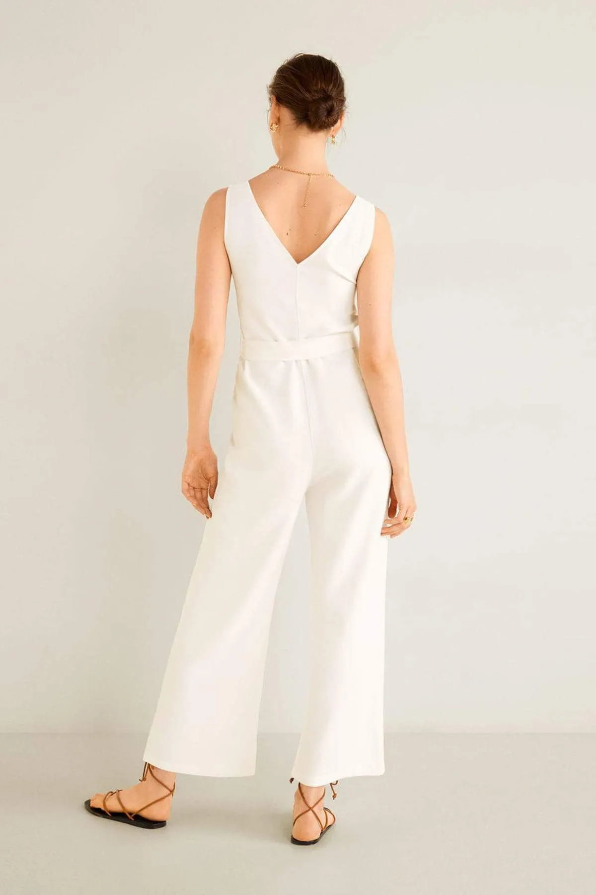 16146 Off White Buttoned Jumpsuit