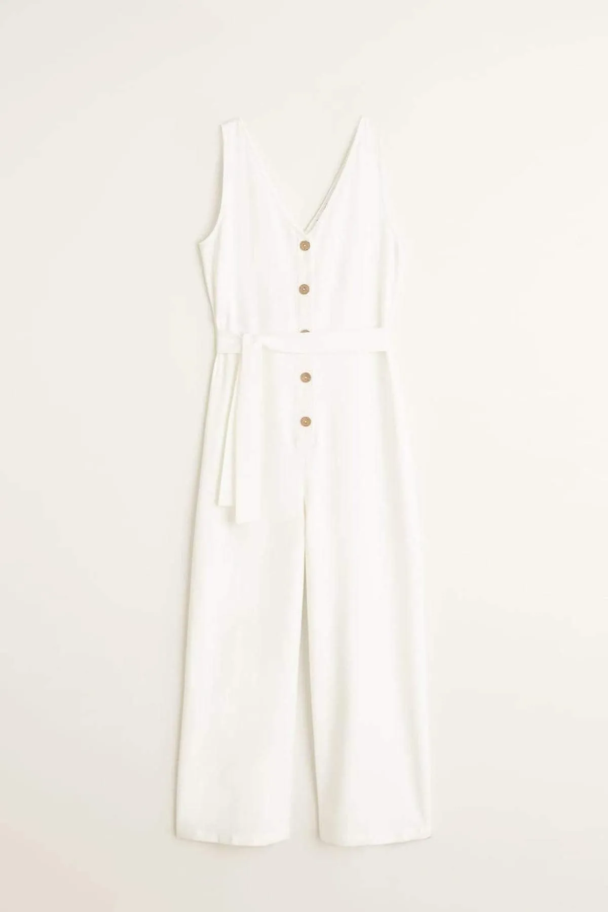 16146 Off White Buttoned Jumpsuit