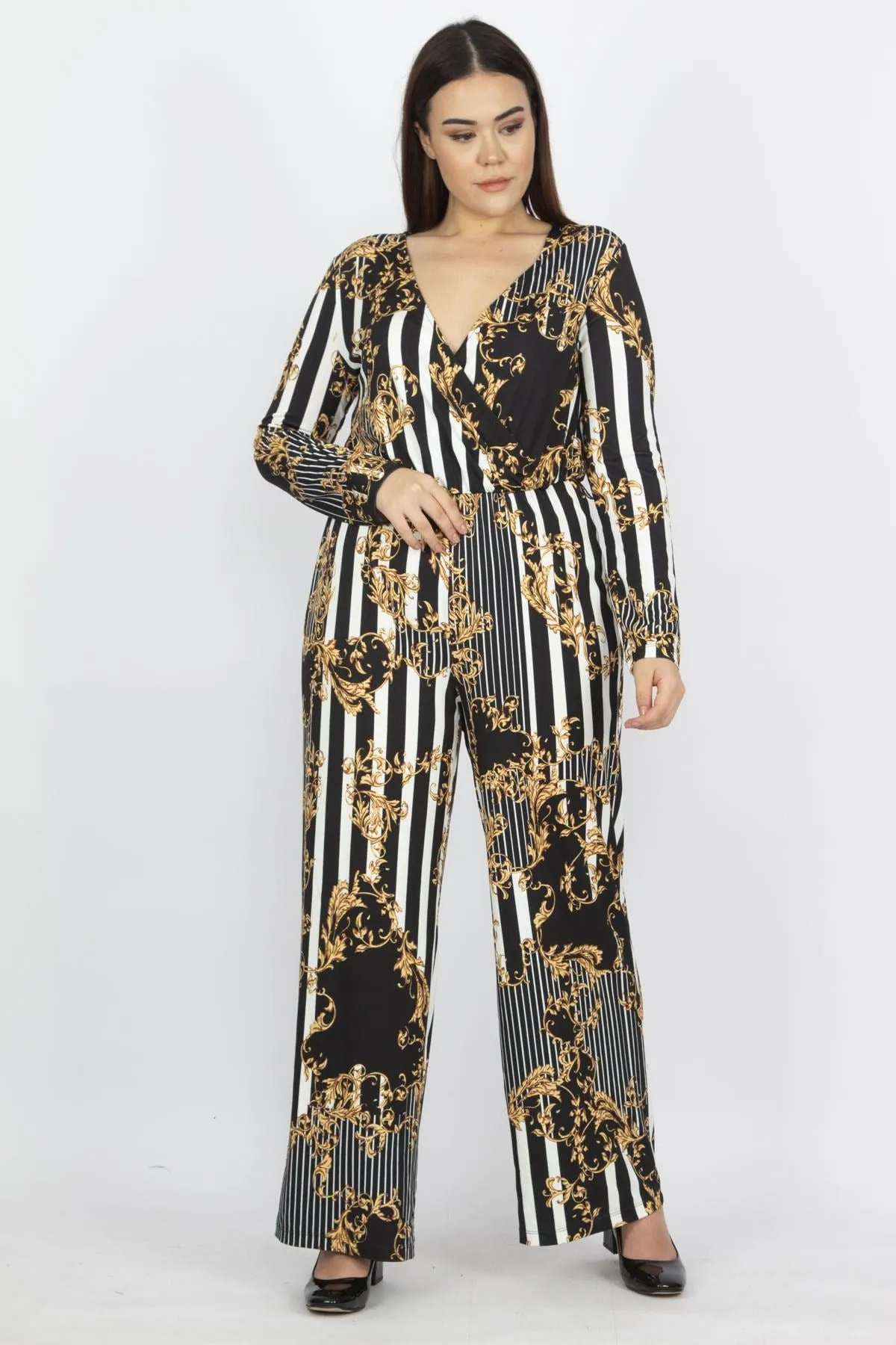 16180 Multi Colour Tie Waist Jumpsuit
