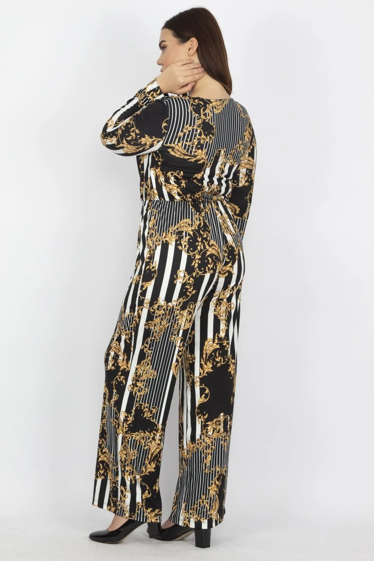16180 Multi Colour Tie Waist Jumpsuit
