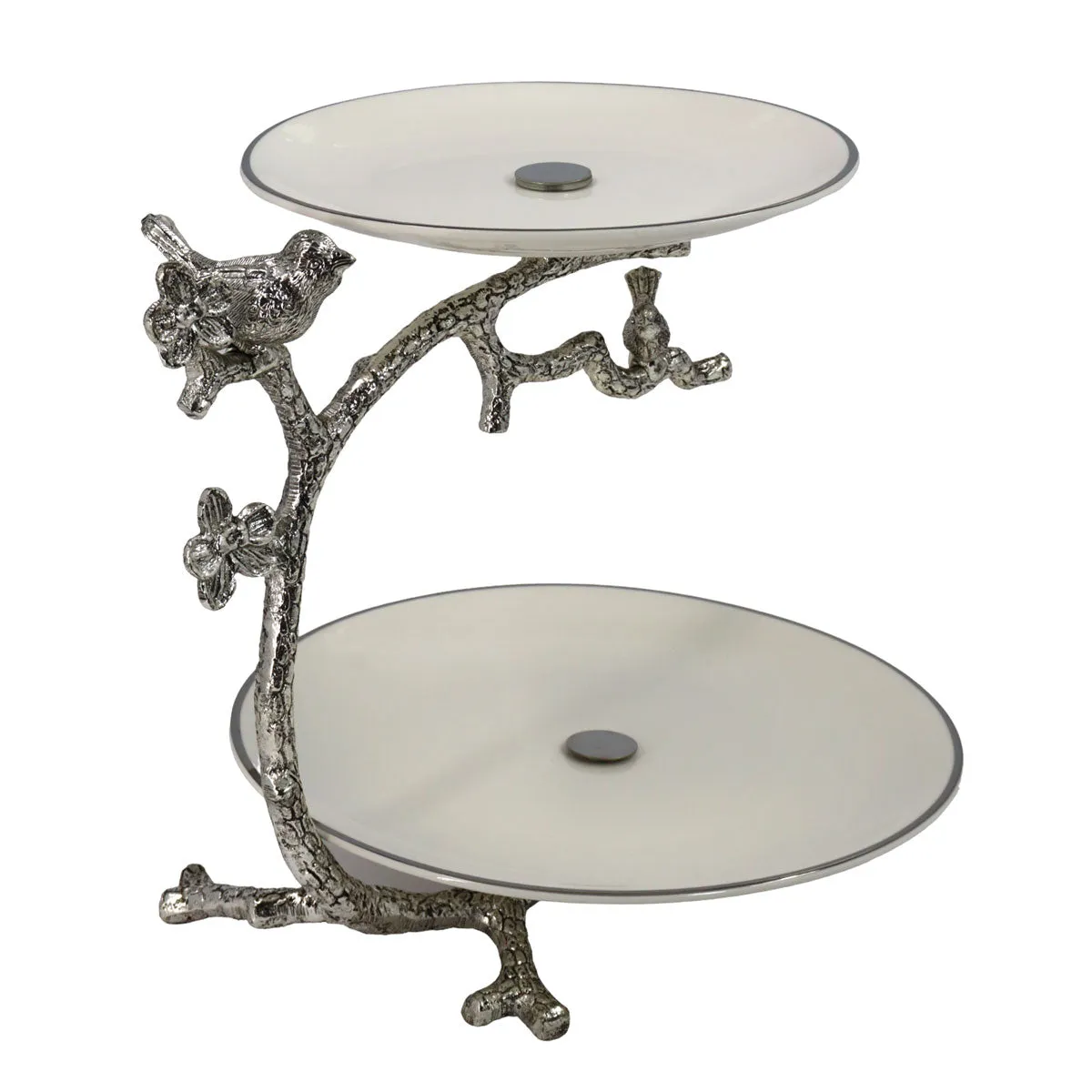 2-Layer Cake Stand Silver