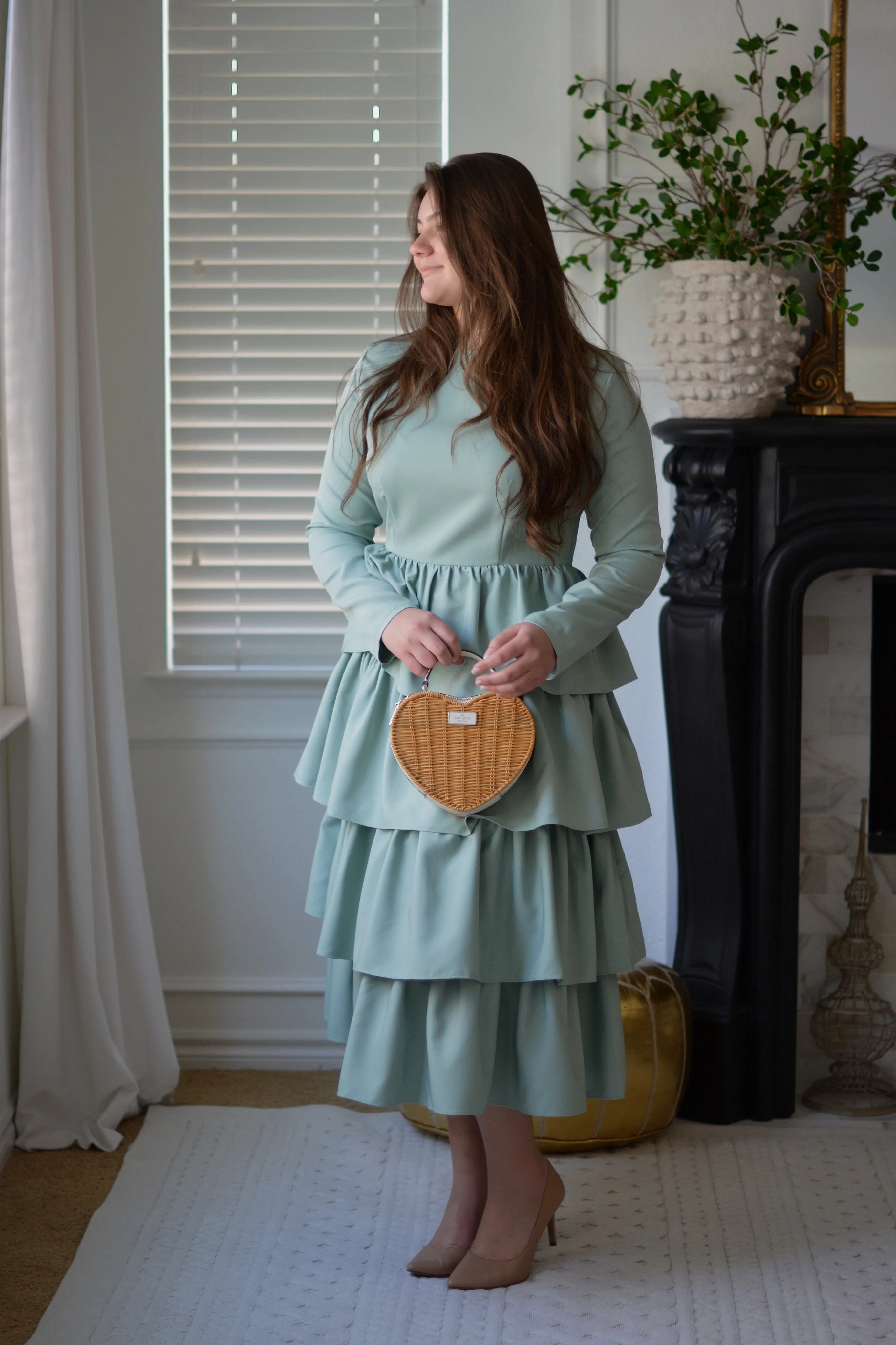 Amalfi Sage Ruffled Dress