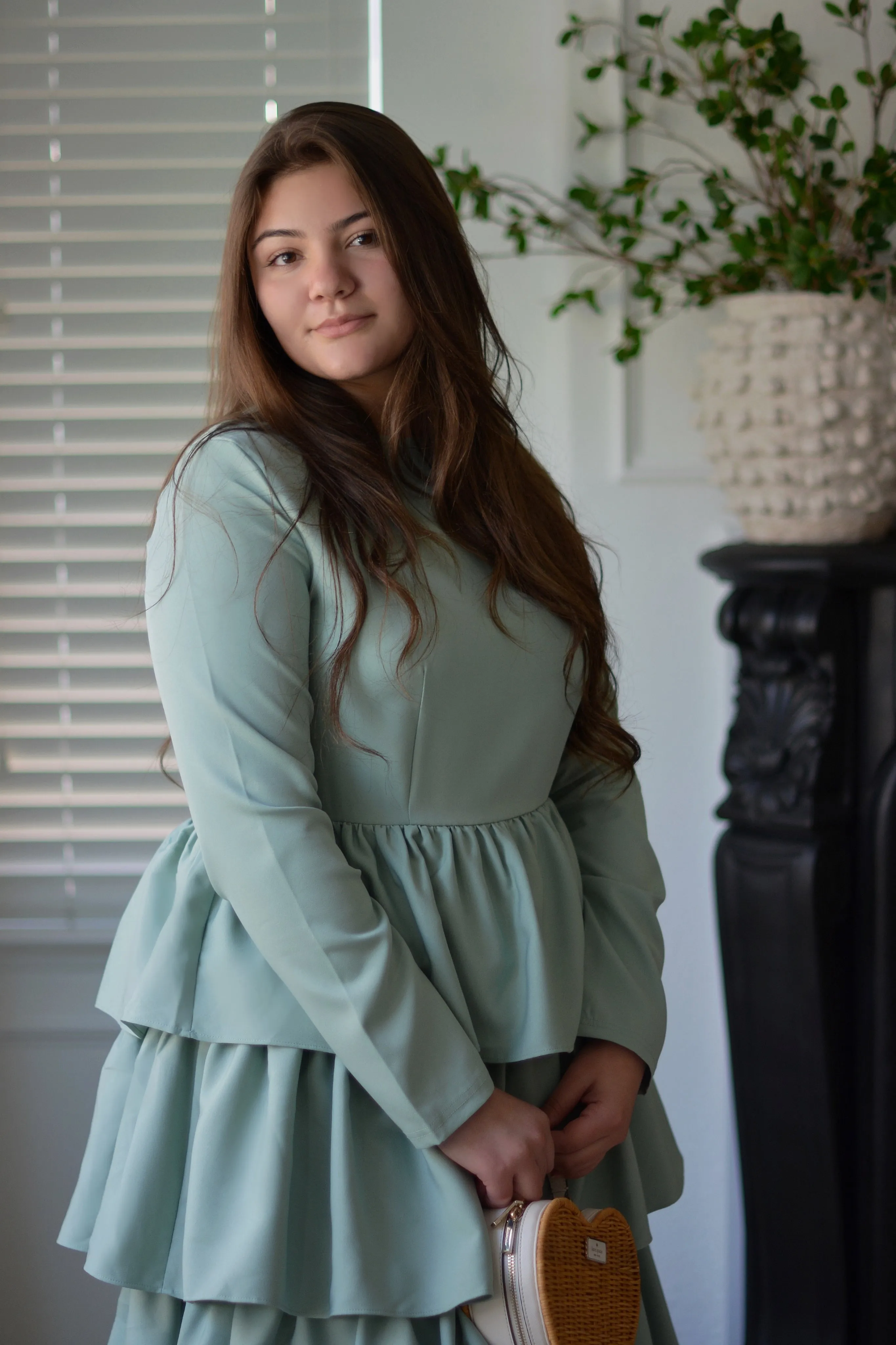 Amalfi Sage Ruffled Dress