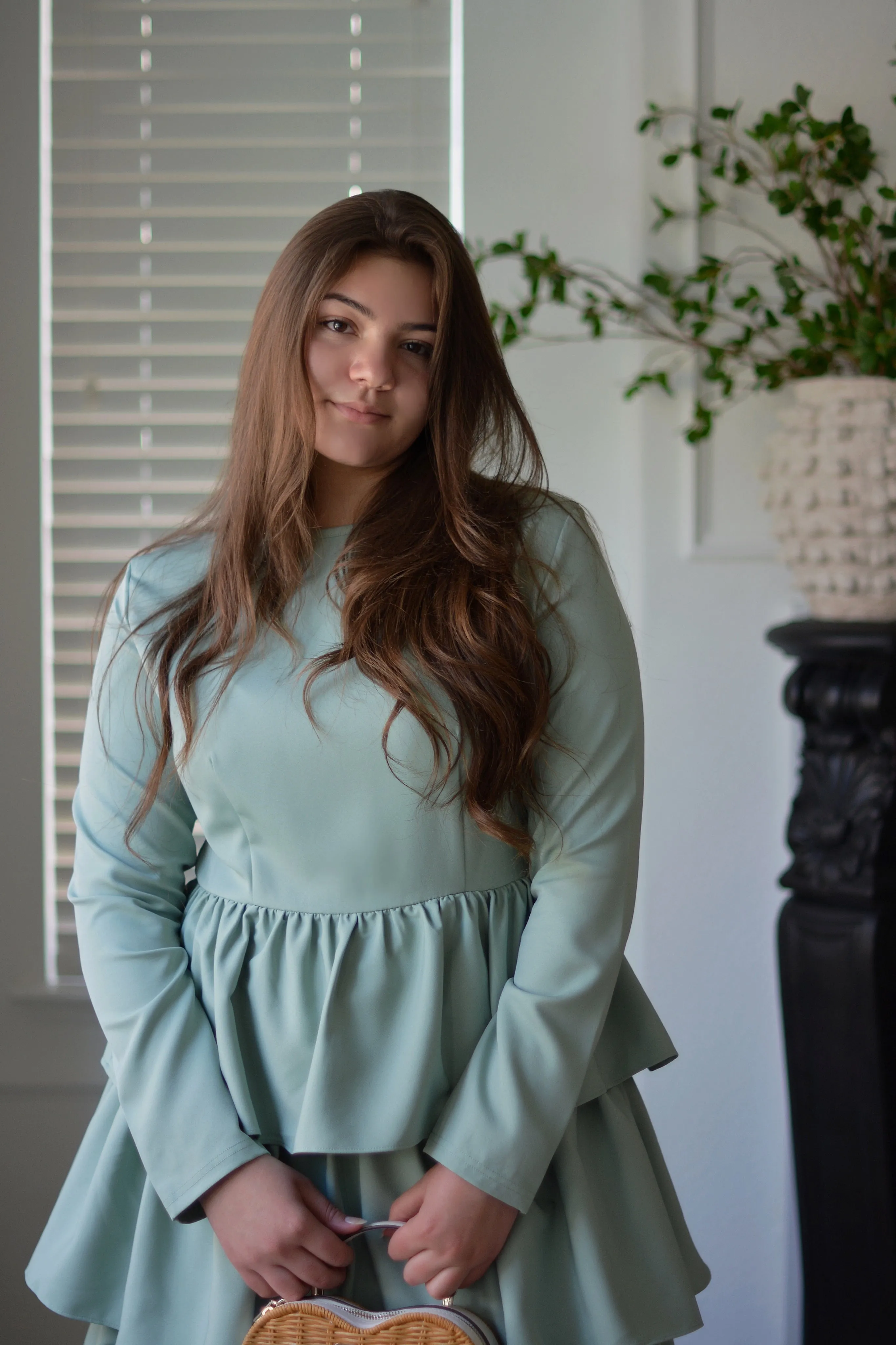 Amalfi Sage Ruffled Dress
