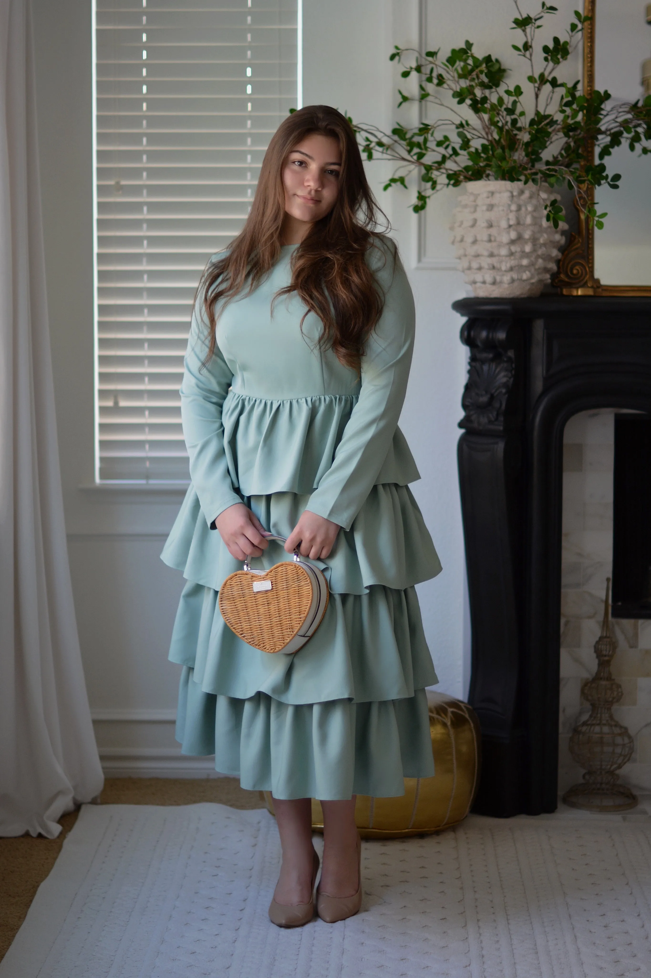 Amalfi Sage Ruffled Dress