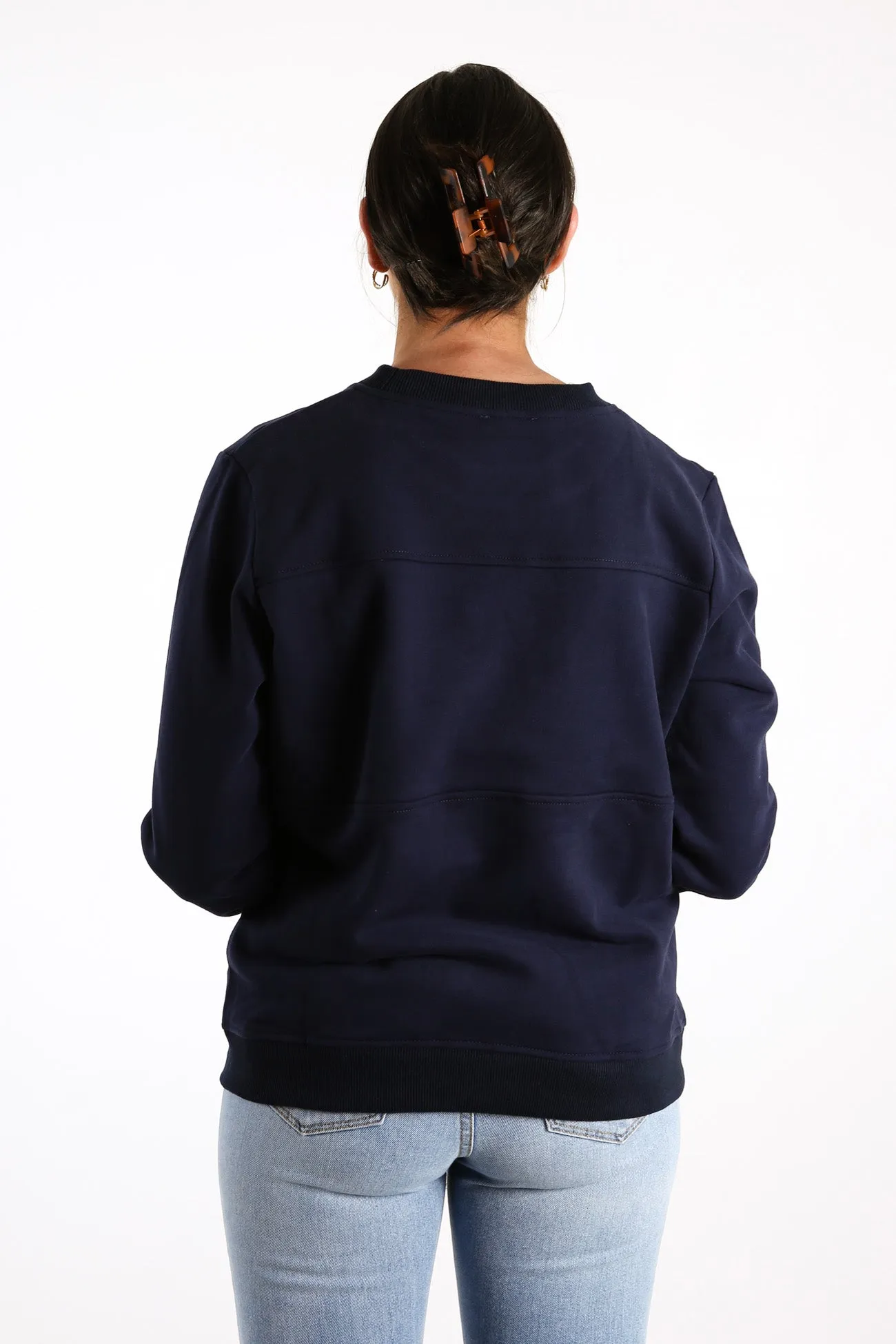 Apero Panel Embroidered Jumper Navy