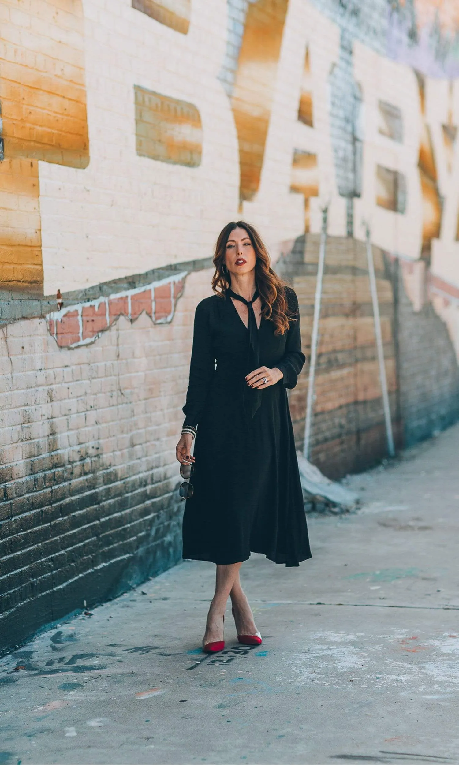 ASTR Edith Tie Neck Dress