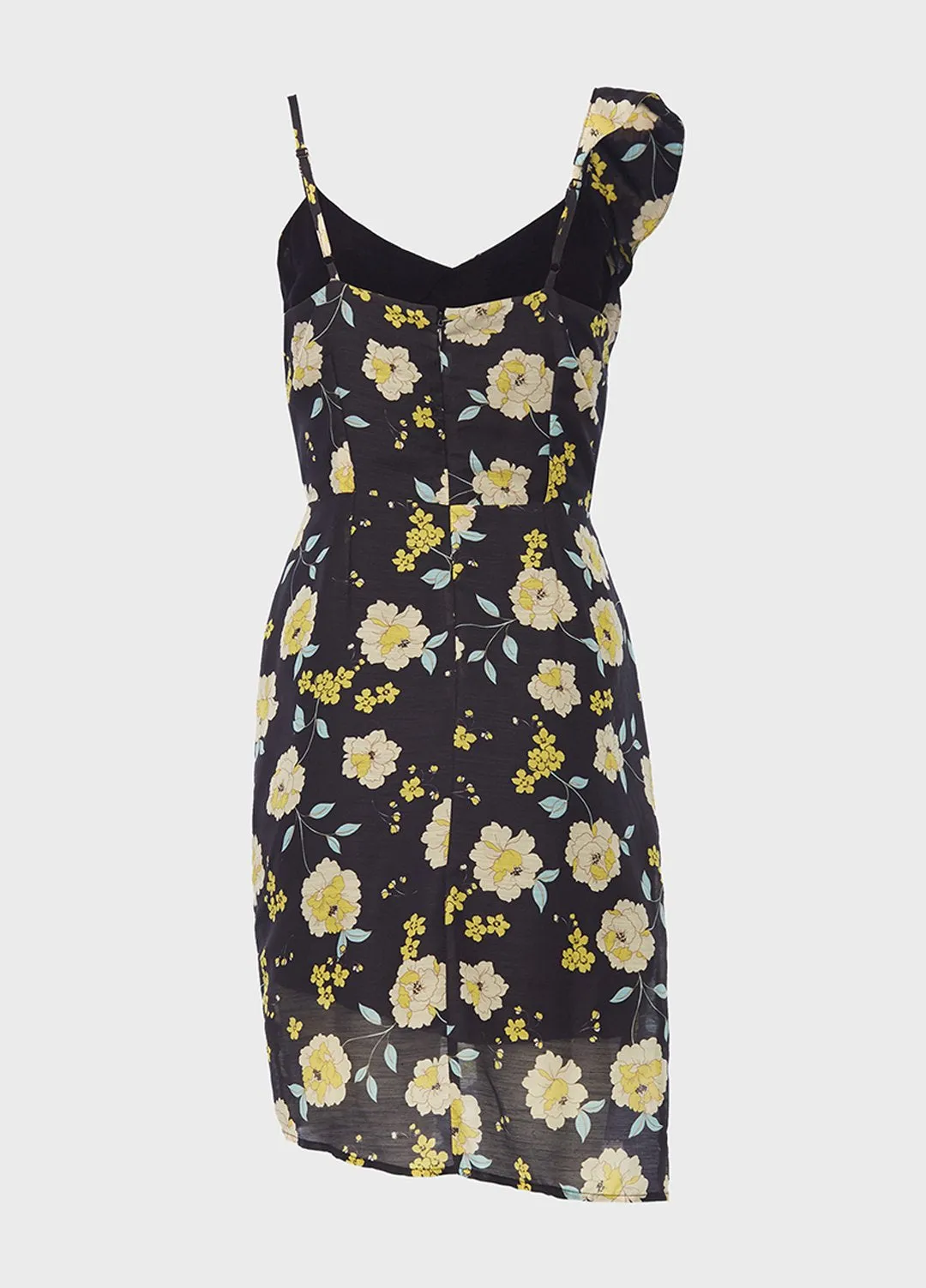 Asymmetrical Sunshine Blooms Dress