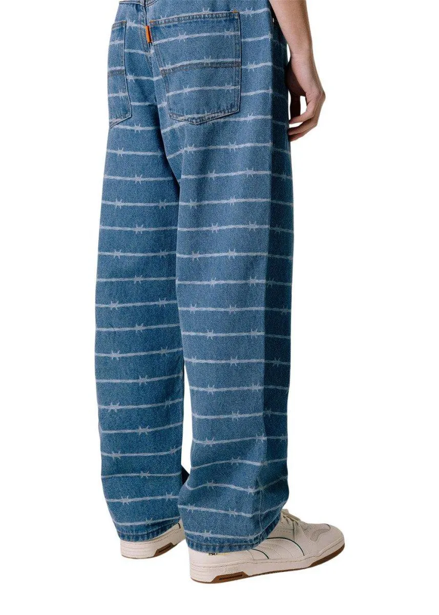 barbwire denim jeans - Washed Indigo