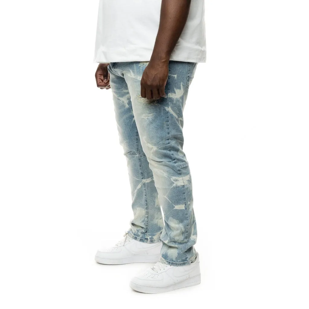 Big and Tall - Rip & Repaired Lightning Washed Jeans - Bergen Blue