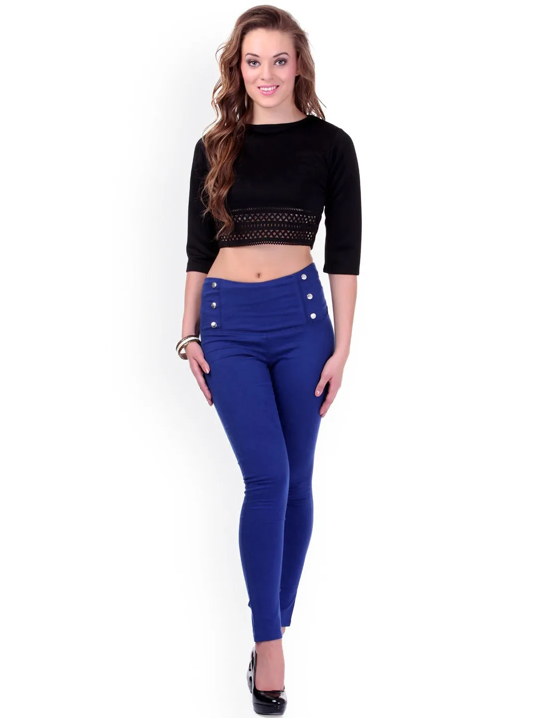 Black Laser Cut Crop Top