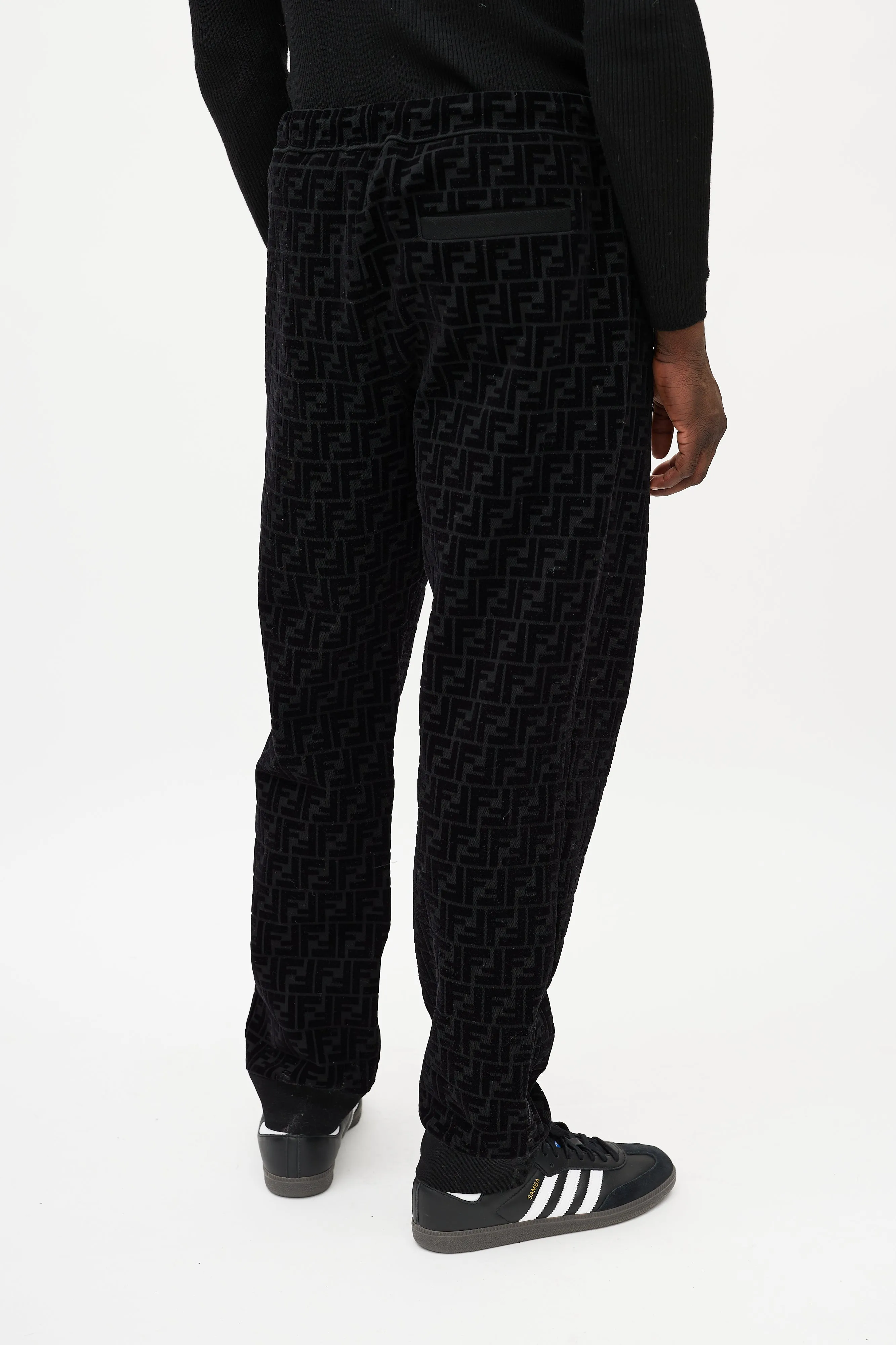 Black Velour Zucca Monogram Co-Ord Set