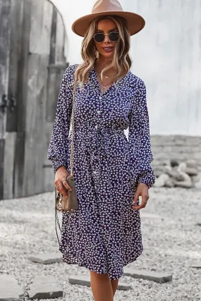 Boho Midi Dress, Layla in Blue