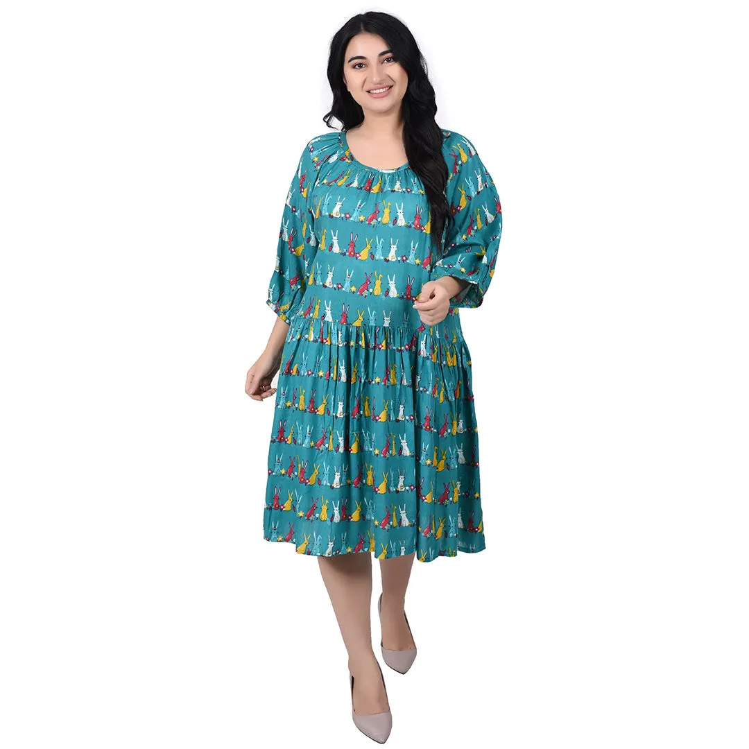 Bunnies Gathered Dress Size 12-30 F12