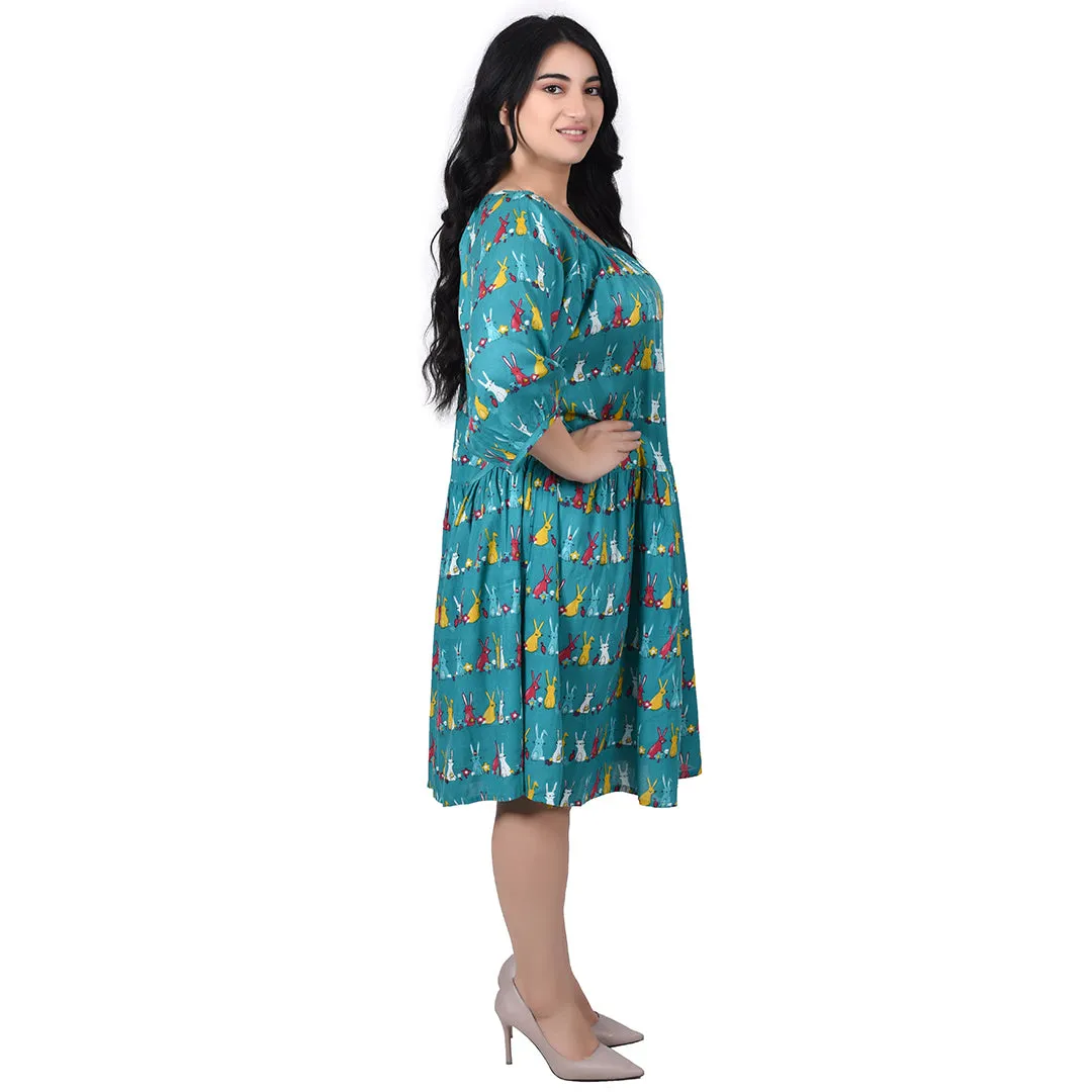 Bunnies Gathered Dress Size 12-30 F12