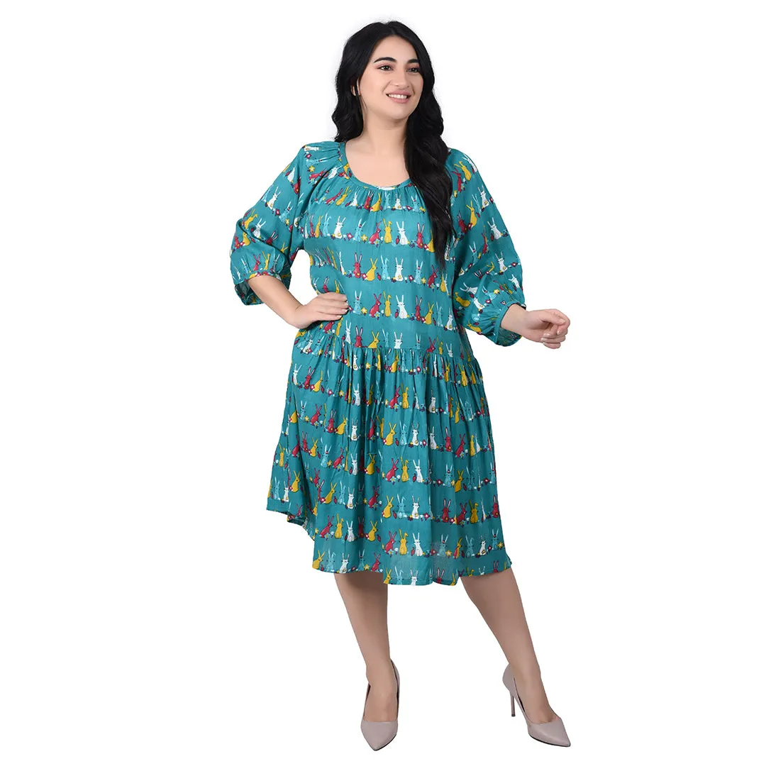 Bunnies Gathered Dress Size 12-30 F12