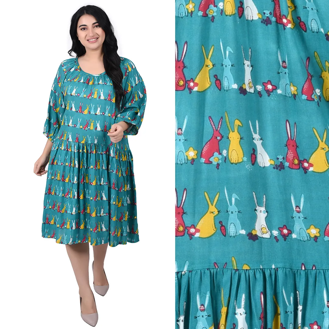 Bunnies Gathered Dress Size 12-30 F12