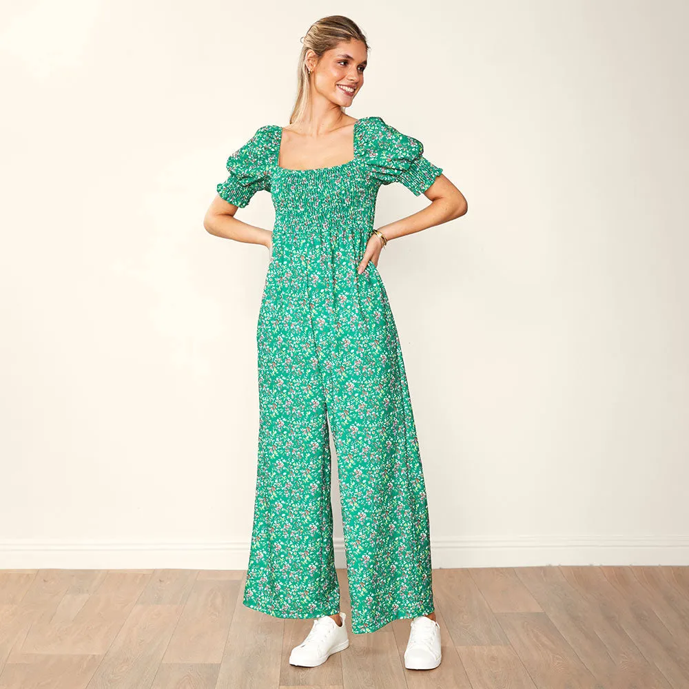 Camilla Jumpsuit (Green Floral)