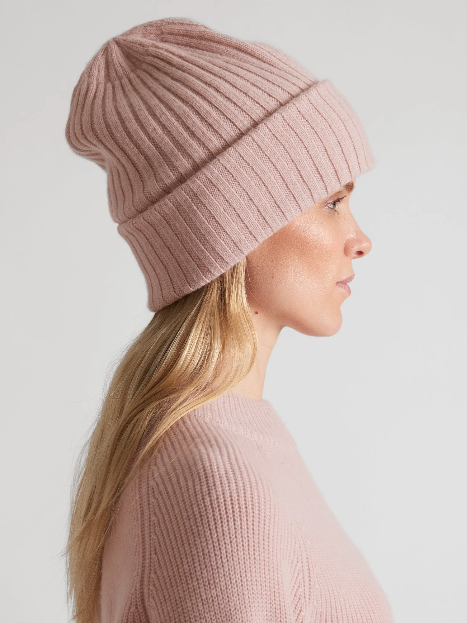 Cashmere beanie "Oda" - rose glow