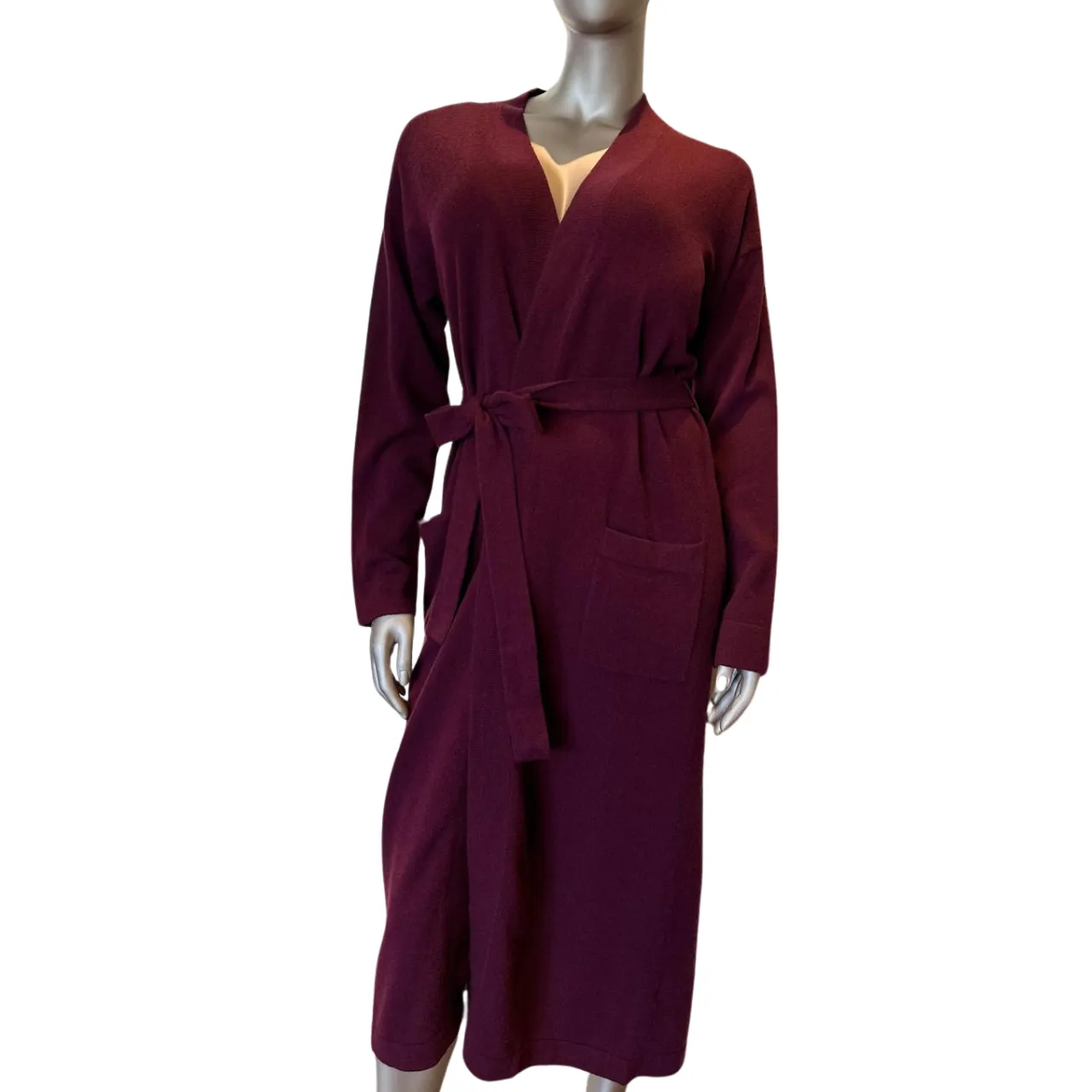 Cashmere Dressing Gown in Mulberry