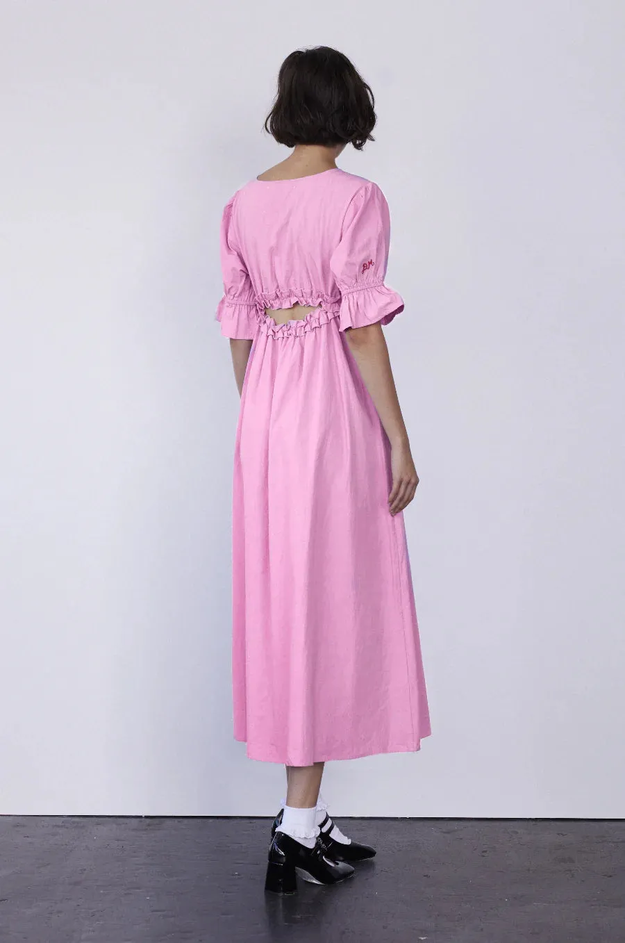 Cassie Bow Midi Dress - Pink