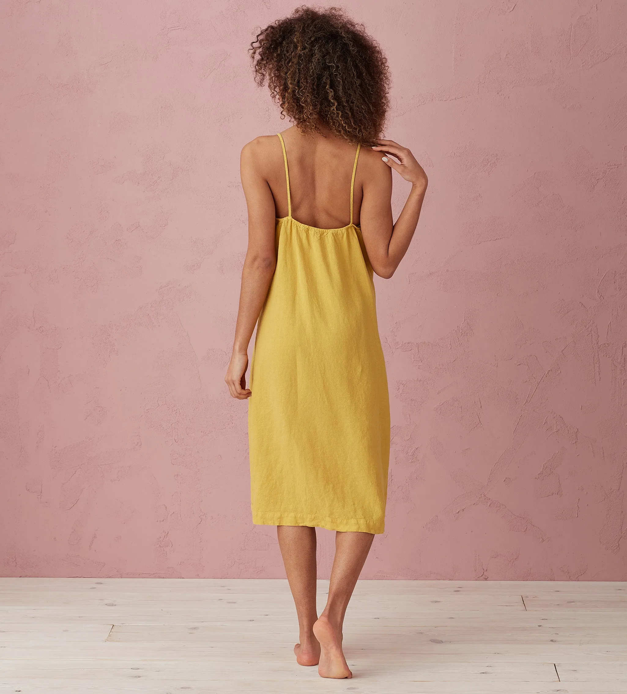 Chartreuse Alice 100% Linen Cami Nightie