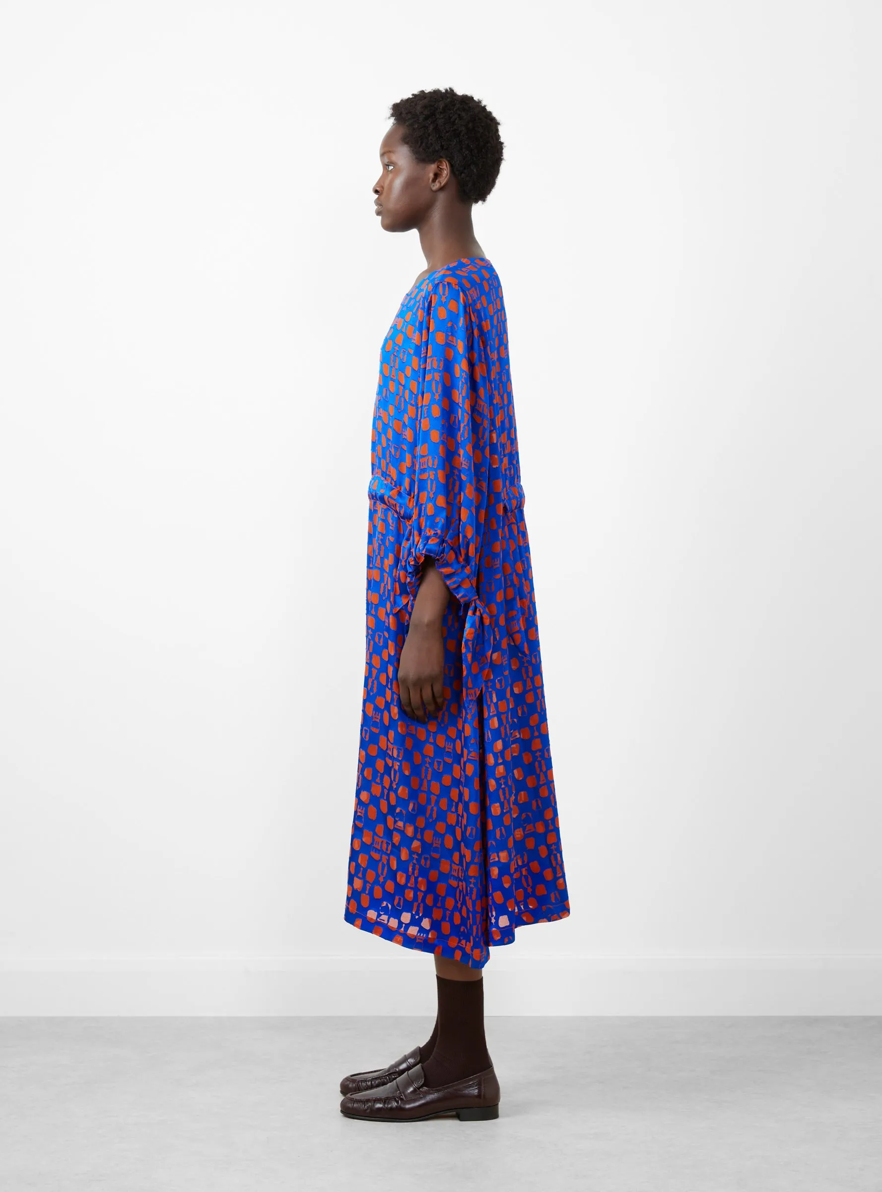 Chewing Dress Rust Blue Chess