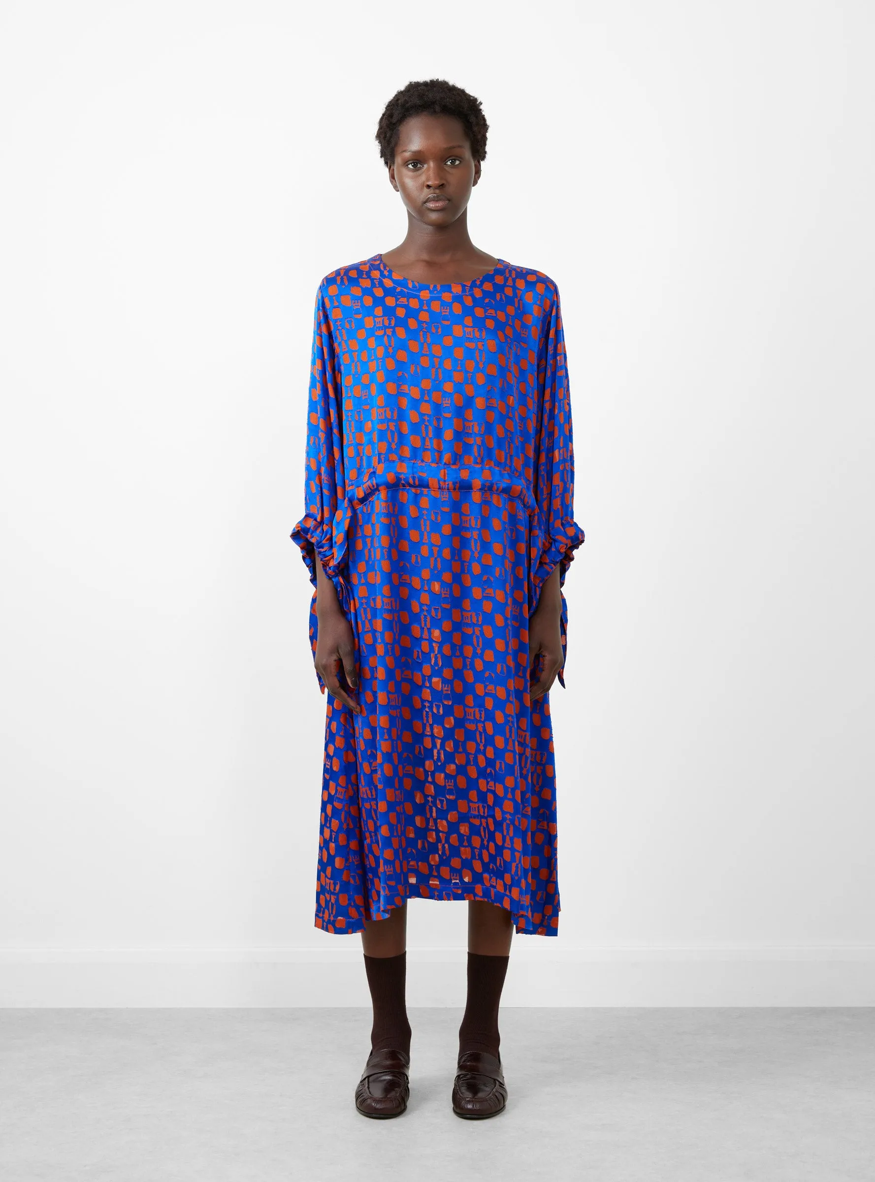 Chewing Dress Rust Blue Chess
