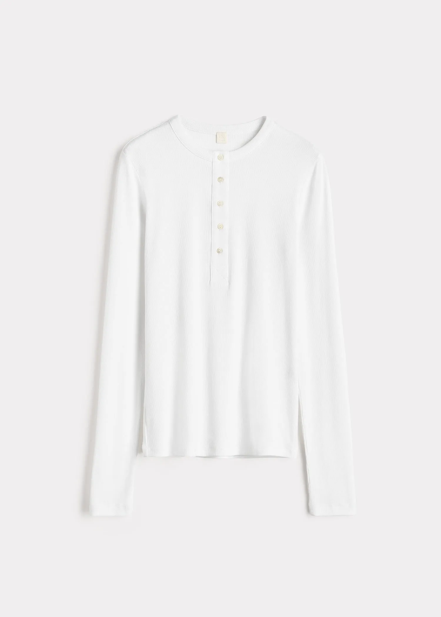 Classic rib henley top white