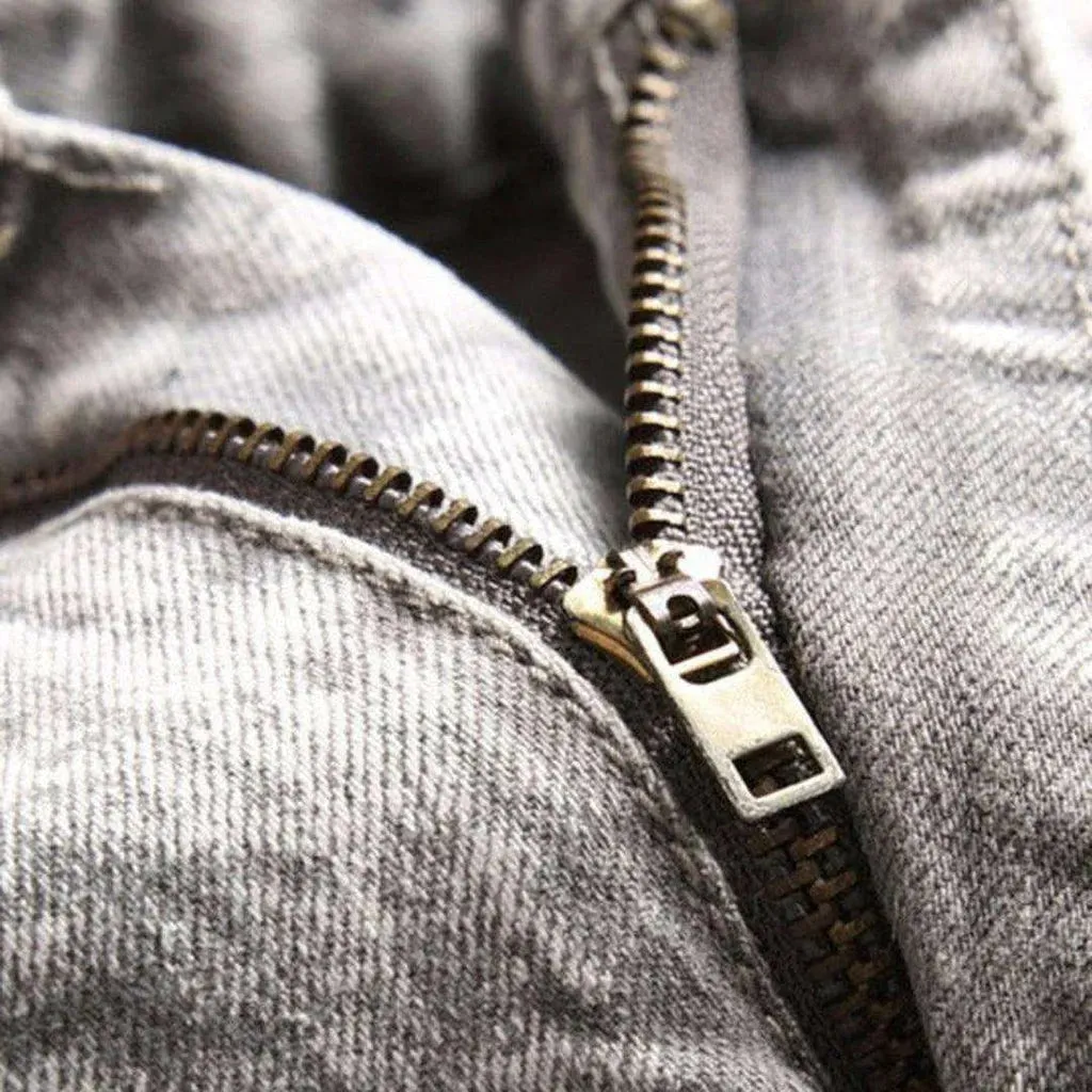 Color-painted grey men's jeans