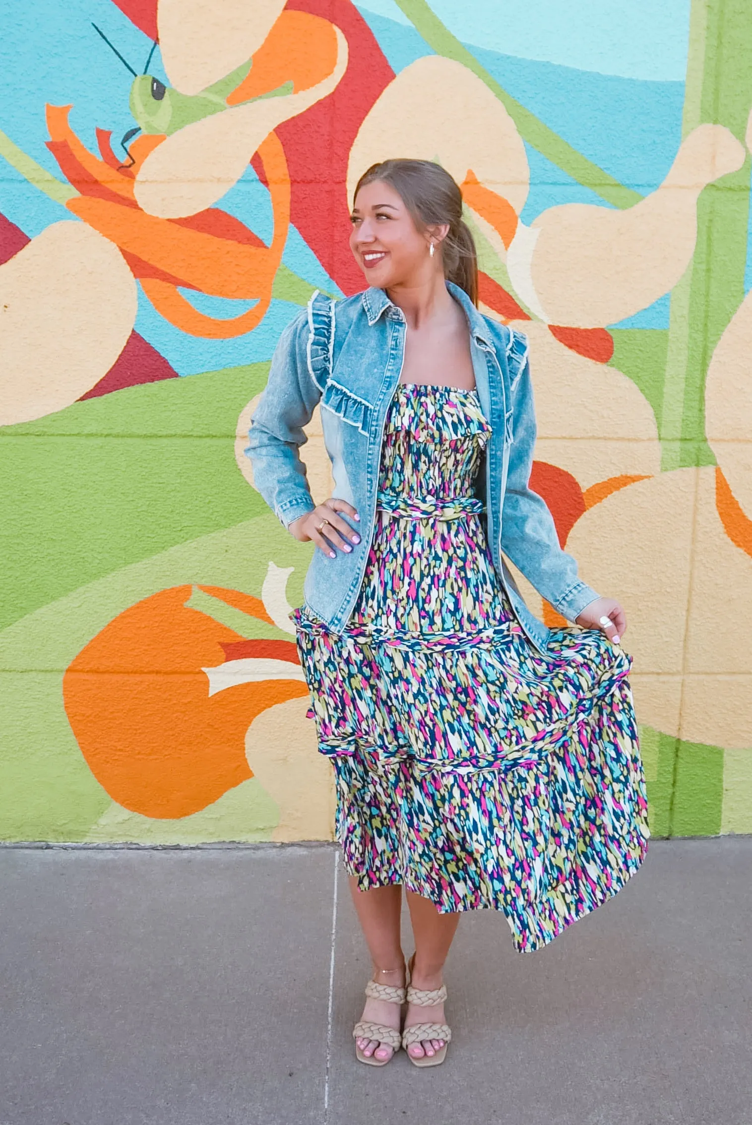 Colorful Crush Tiered Midi Dress