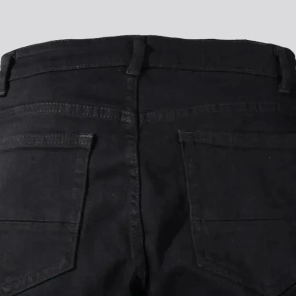 Crystal-patch men's y2k jeans