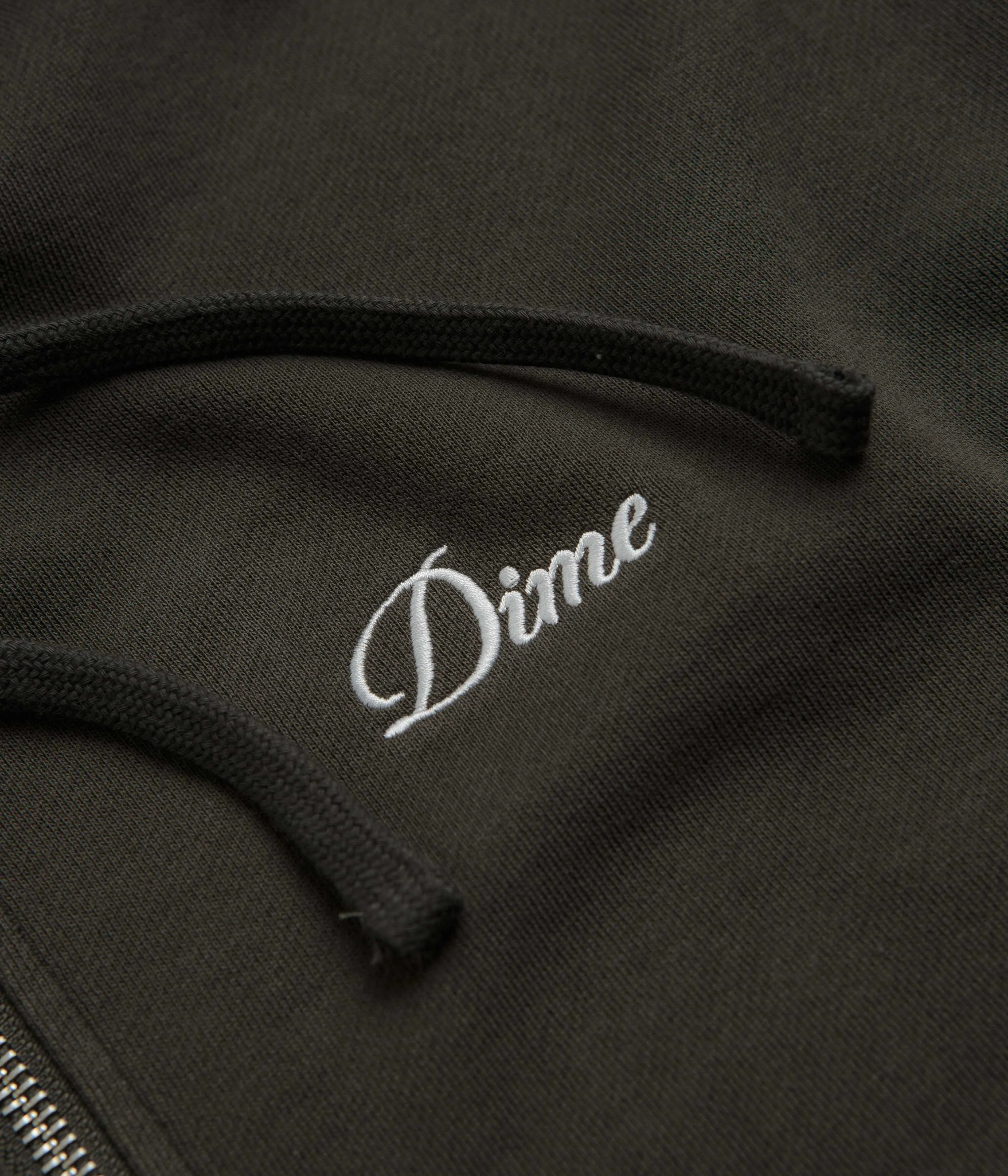 Dime Cursive Zip Hoodie - Vintage Black