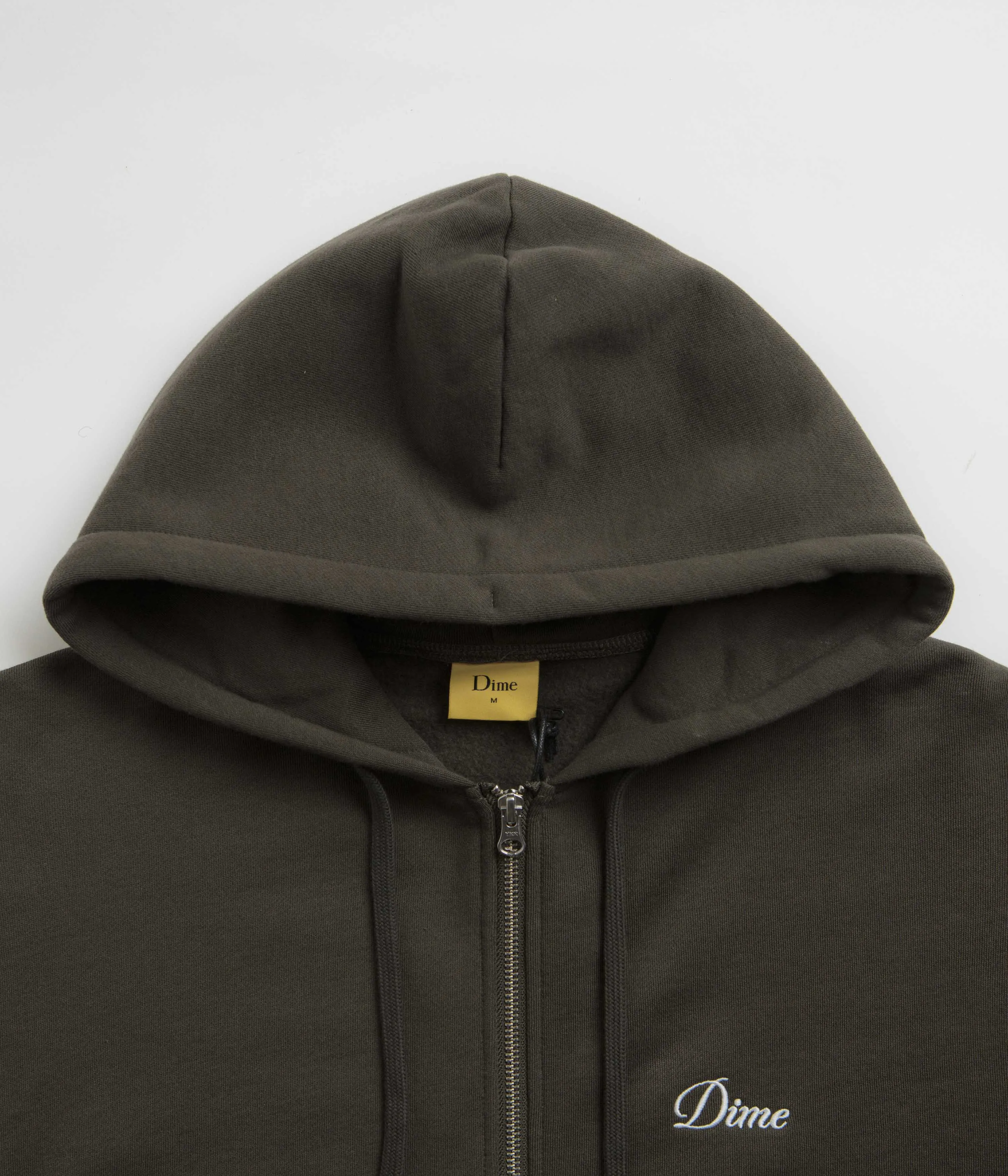 Dime Cursive Zip Hoodie - Vintage Black