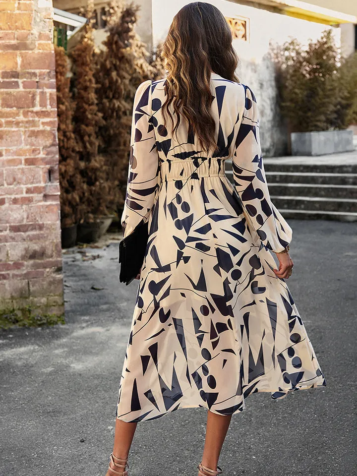 Elegant Long Sleeve Summer Midi Dress