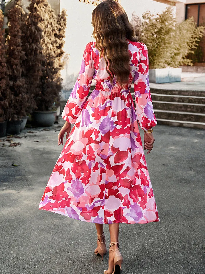 Elegant Long Sleeve Summer Midi Dress
