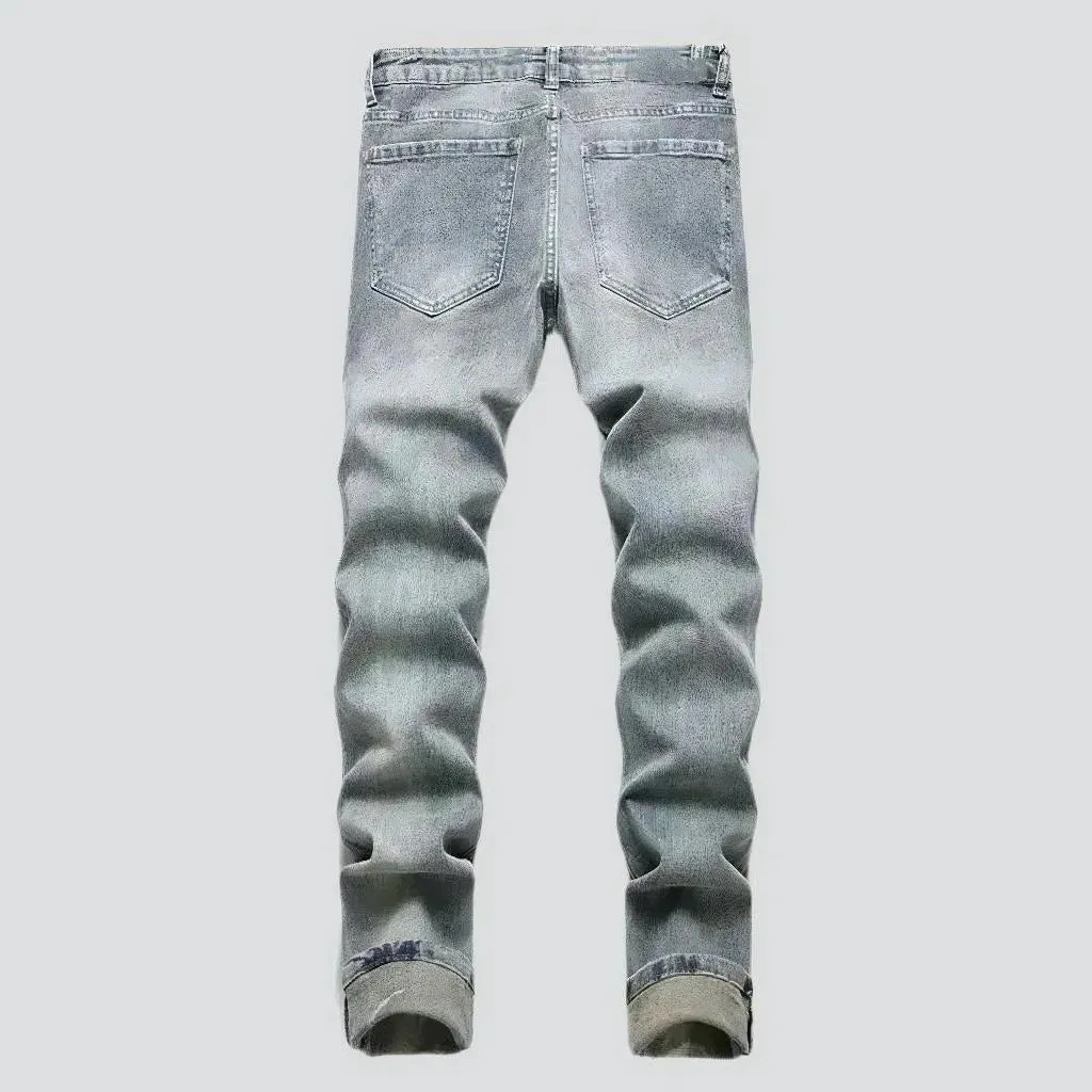 Embroidered vintage jeans
 for men