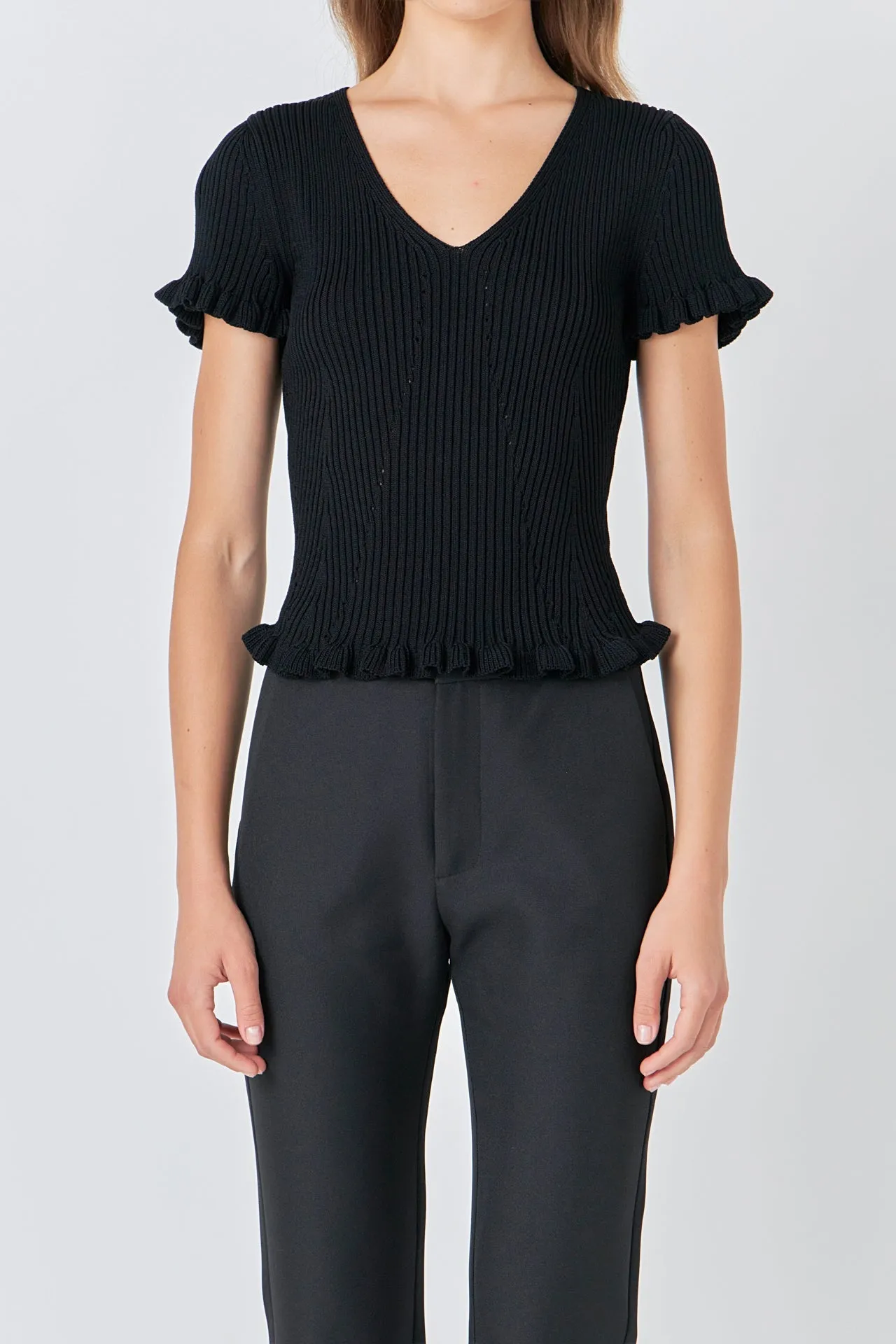 Endless Rose - Lettuce Edge Knit Top