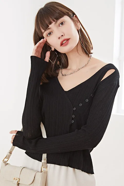 Fangyan | Asymmetrical Knit Top