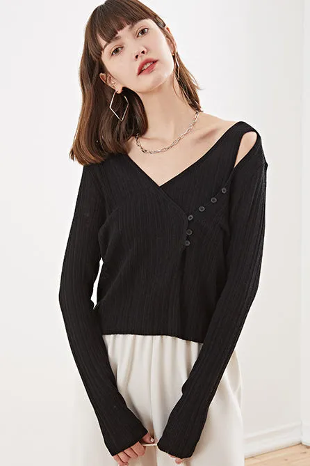 Fangyan | Asymmetrical Knit Top