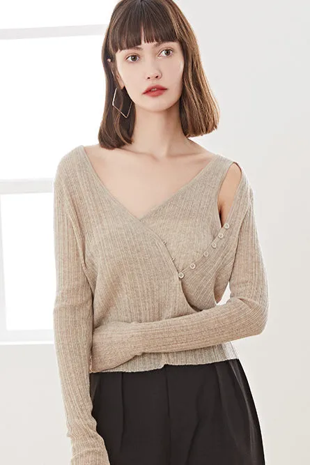 Fangyan | Asymmetrical Knit Top