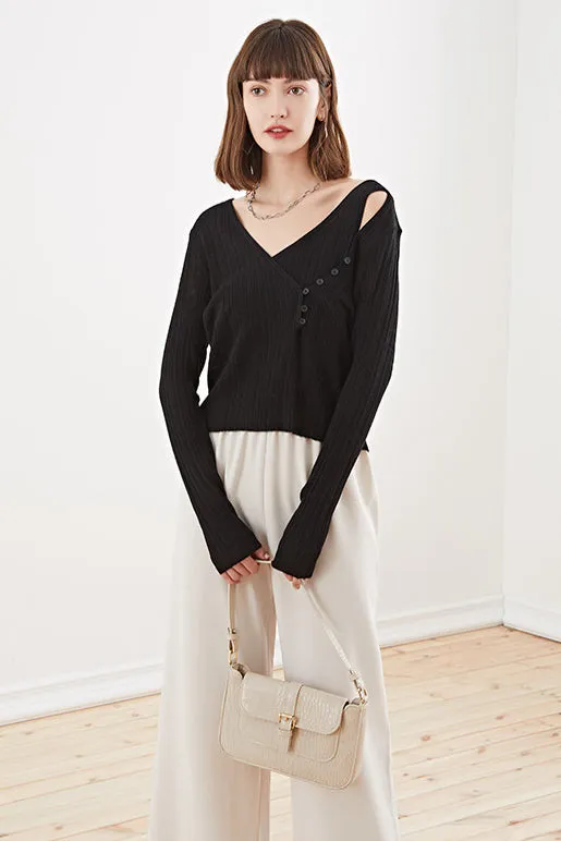Fangyan | Asymmetrical Knit Top