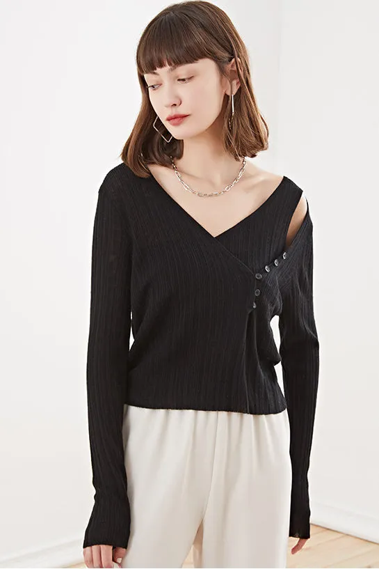 Fangyan | Asymmetrical Knit Top