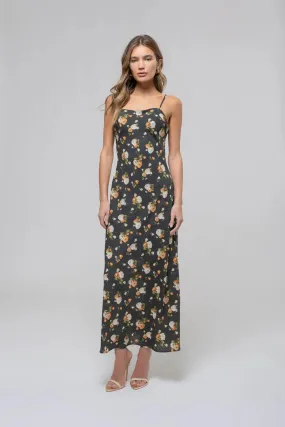 Floral Sweetheart Neck Cami Midi Dress