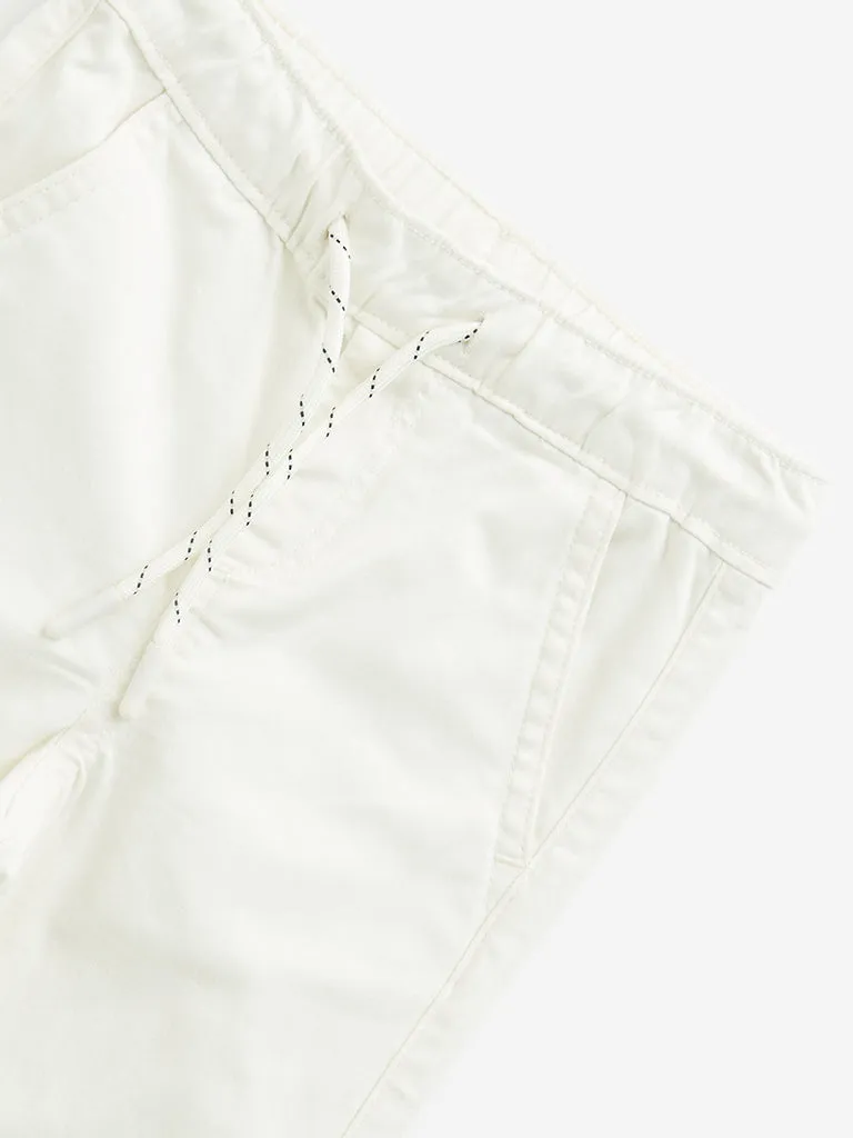 HOP Kids Off-White Mid-Rise Denim Joggers