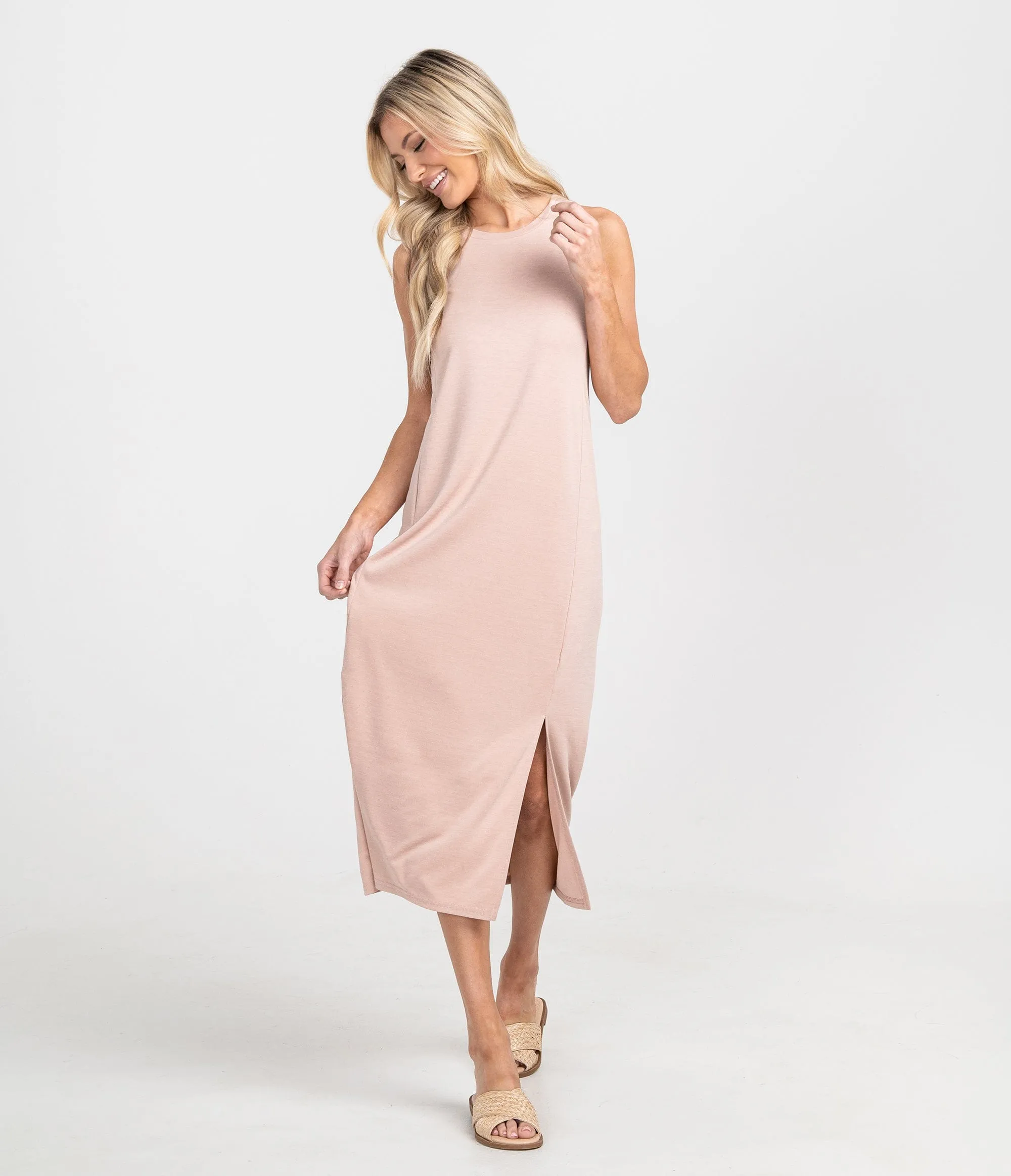 In The Midi Modal Dress - Vintage Rose