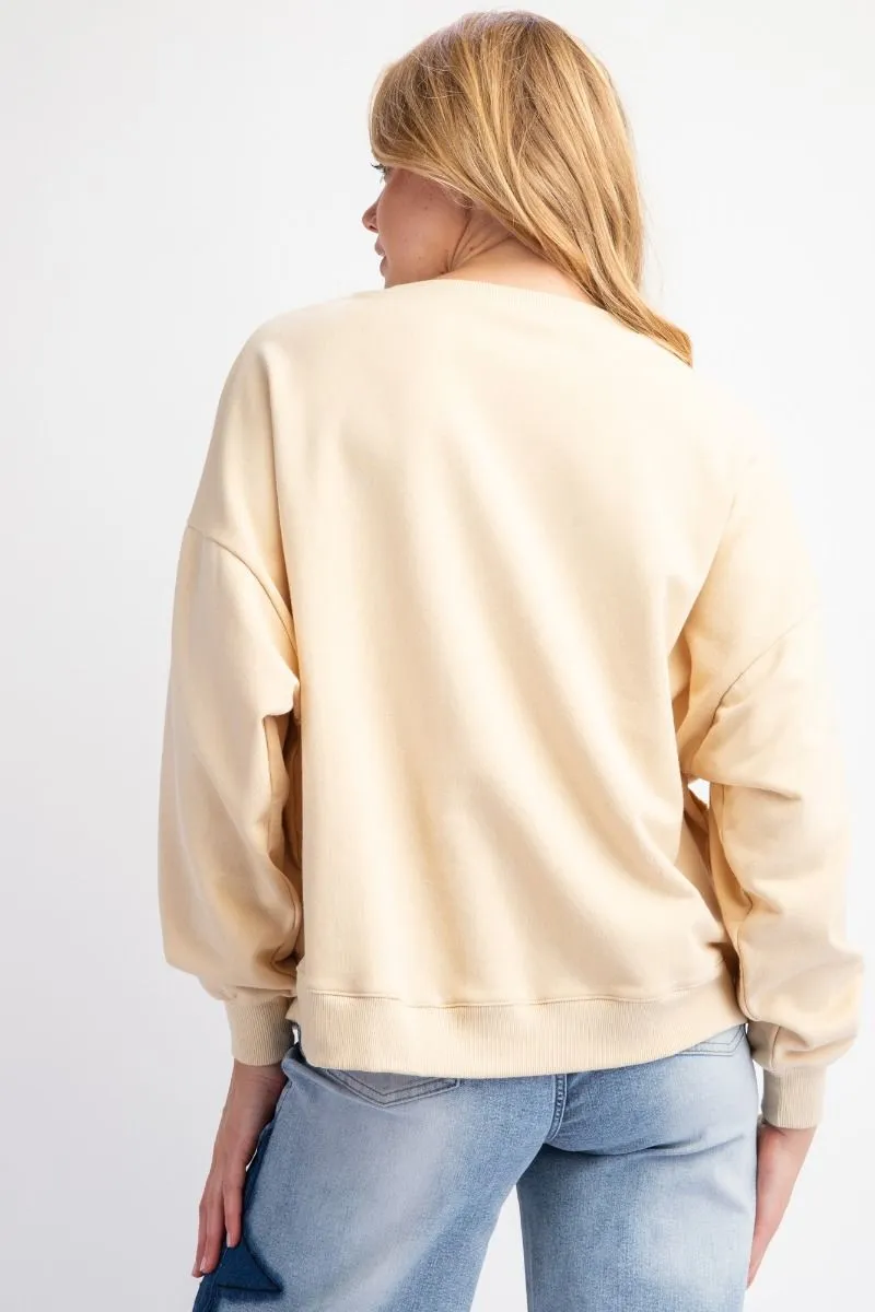 Khaki Rising Star Patch Knit Pullover