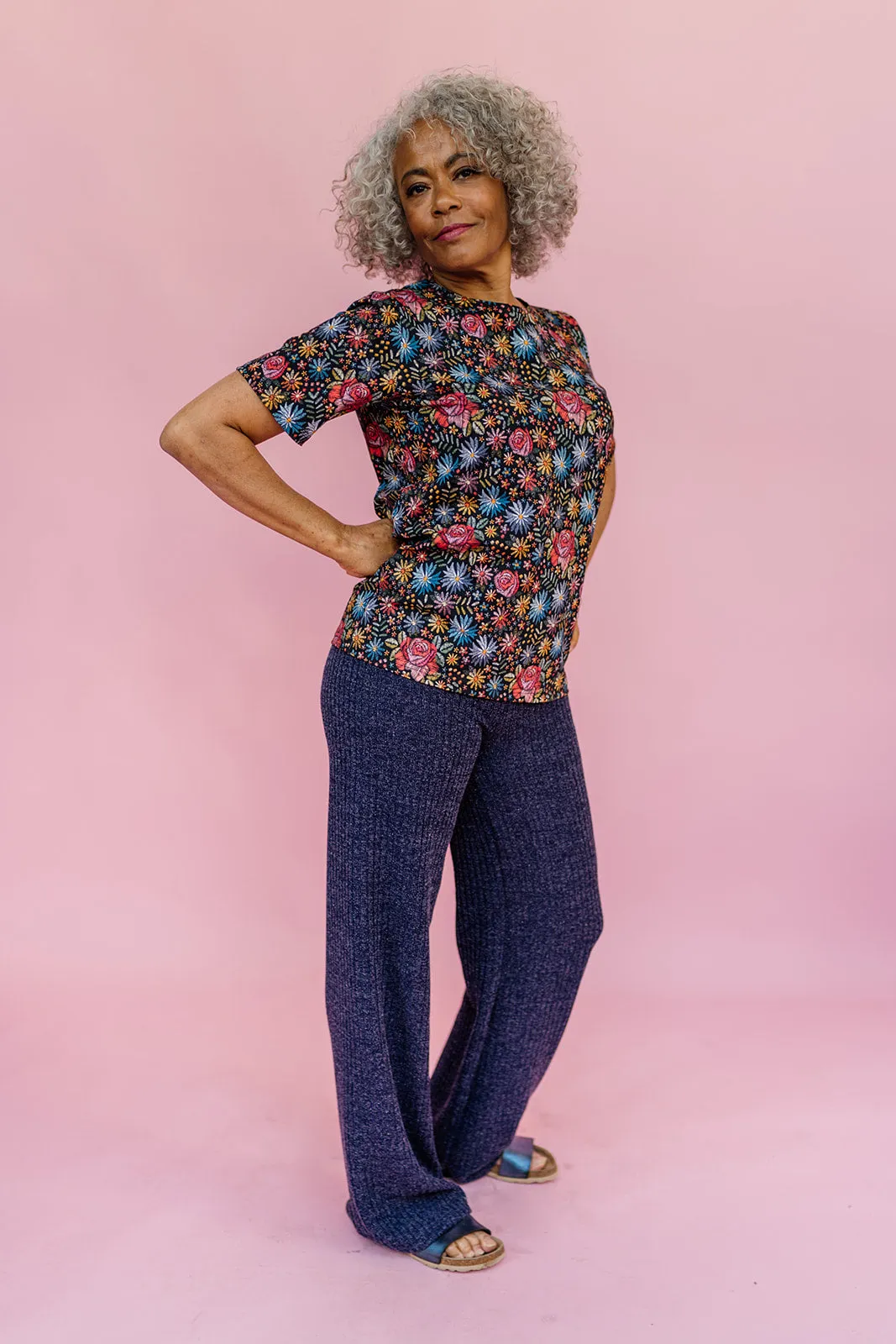 Knitted Trousers in Navy