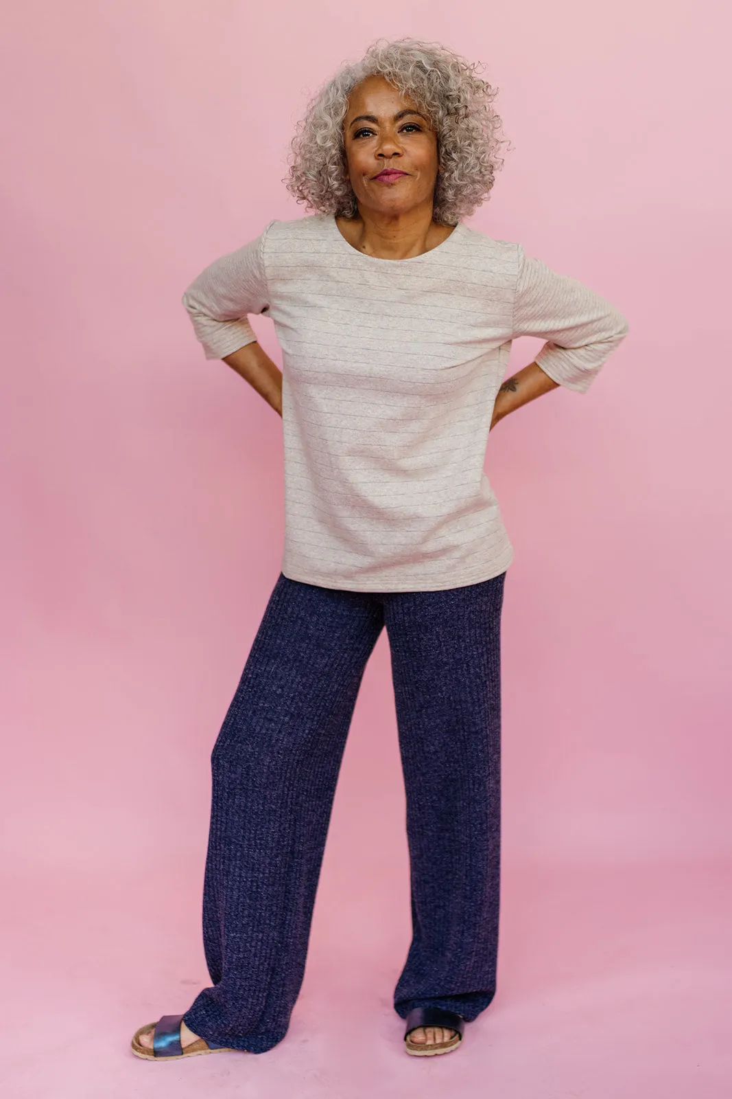 Knitted Trousers in Navy